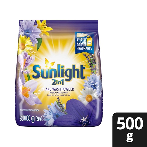 Sunlight 2 In 1 Hand Washing Powder Lavender Sensations 500g